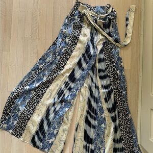 Banana Republic silk blue and ivory silk pants Size 4